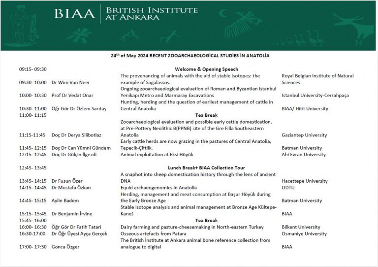 BIAA Recent Zooarchaeological
Studies in Anatolia